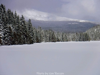 Trillian Lake and an edge of Mt. Hood
