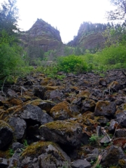 PCT runs at the bottom of these cliffs