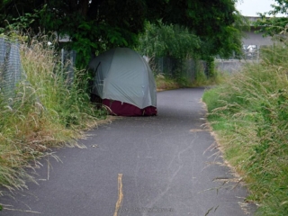 First homeless tent and my turn around spot