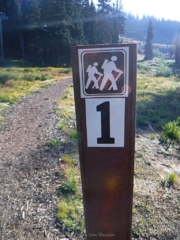 Start of trail one behind the lodge