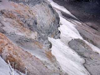 Looking down on what is left of the Newton Clark glacier