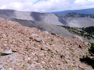 Photo shows the four ridge of the Newton Clark glacier