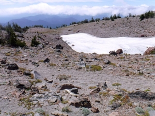 Back to a trail with foot prints you can see