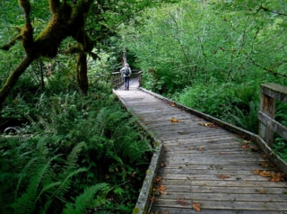Jeanette heading done the boardwalk
