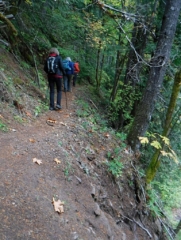 The trail climbs above Dry Creek