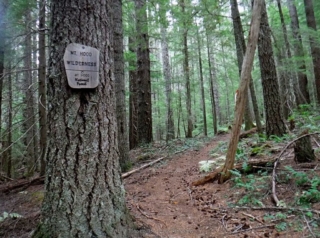 Entering the wilderness boundary.