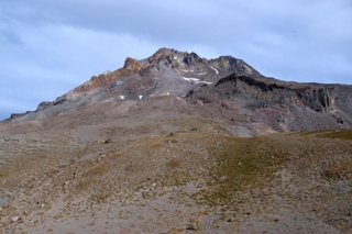 Bear alpine land scape up to a rocky Mt. Hood