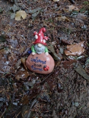 A welcoming Gnome greeted us