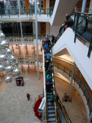 Heading down the escalator and on to our next hotel