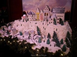 The gingerbread village at the Benson Hotel