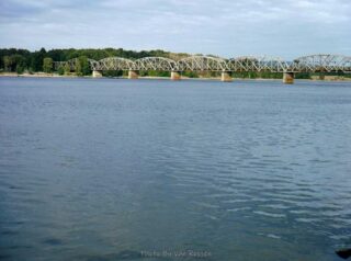 The Railroad bridge down stream