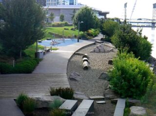 The playground area is starting to show some ware