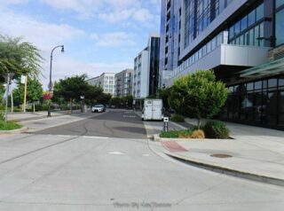 Looking down city street where Seven years ago there was nothing