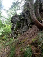 Running the ridge more rock faces appeared