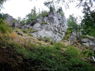 Stone cliff overhead