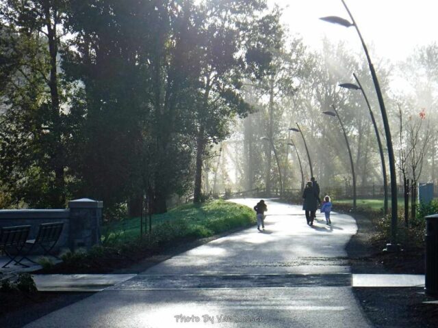 A family checking out the park