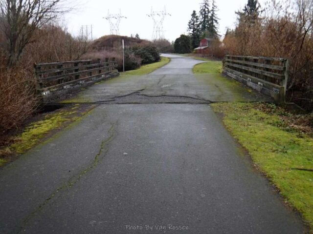 Once a road bridge is now for bikes and walker