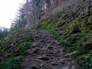 Starting out on the rocky trail