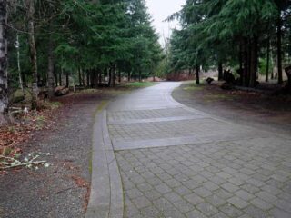 There are some spots where it wind through some trees