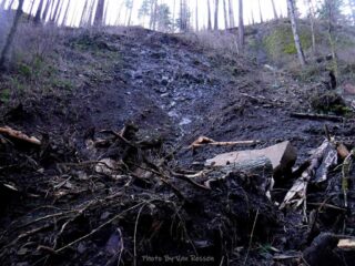 Scar left where the big slide came down