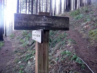 Turning off on to the Devils Rest trail