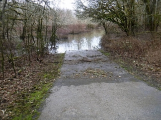 Trail ends at another flood area