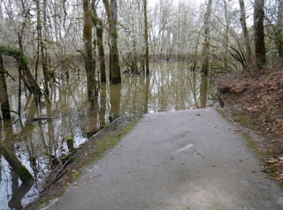 Trail going under water