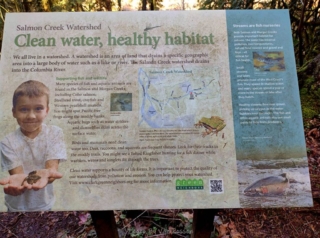 Sign about Salmon Creek Watershed