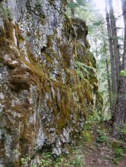 Wall of a volcanic lava flow we passed by