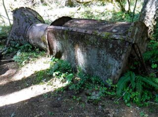 A fire screen used on a steam donkey
