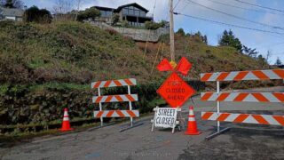 A landside close to Pittock and house in danger