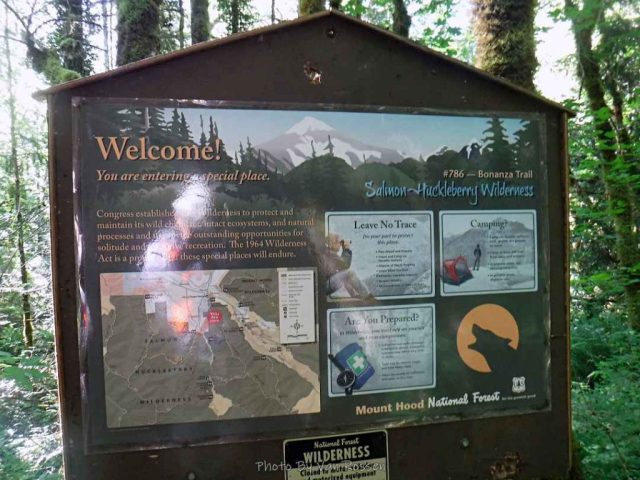The Welcome sign is a 1/4 mile into the hike